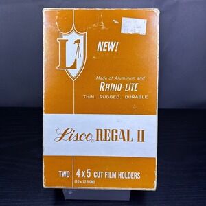 Vintage Lisco Regal II 4x5 Cut Sheet Film Holders 2-Pack Aluminum Rhino-Lite